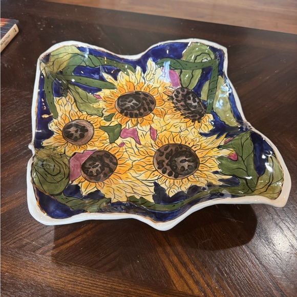 Sunflower Ceramic Art Dish by Heather goldminc - Picture 4 of 5